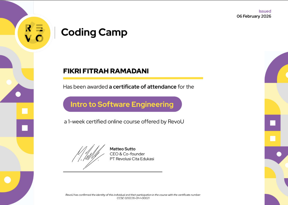 RevoU Certificate